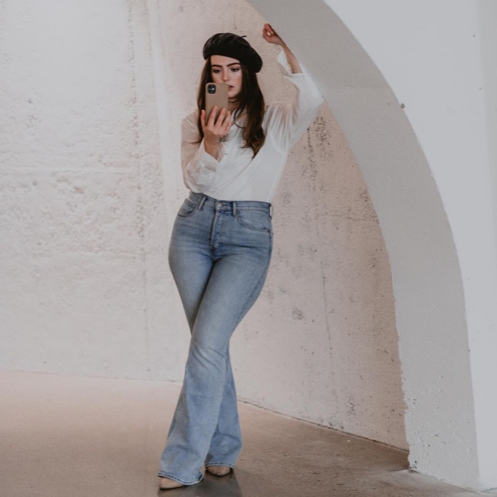 The Marianne Flare from Aritzia in light wash